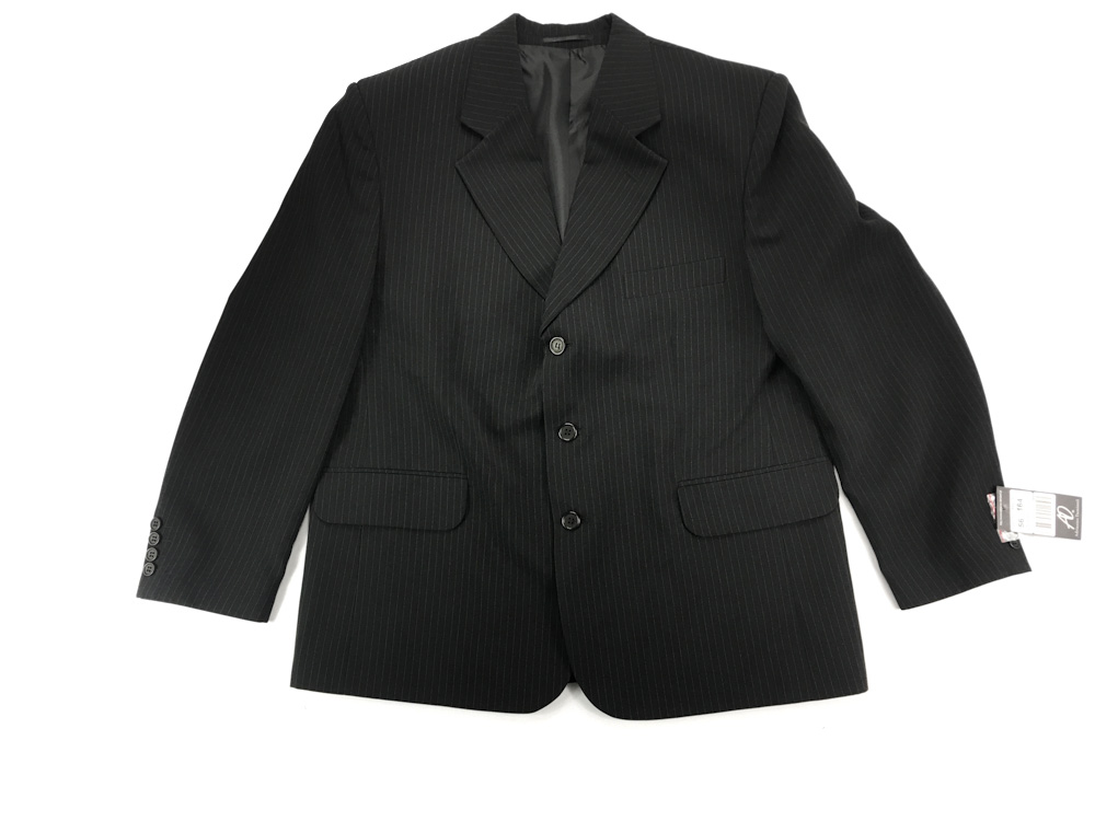 7585 black suit jacket MARYNARKA prążki 56