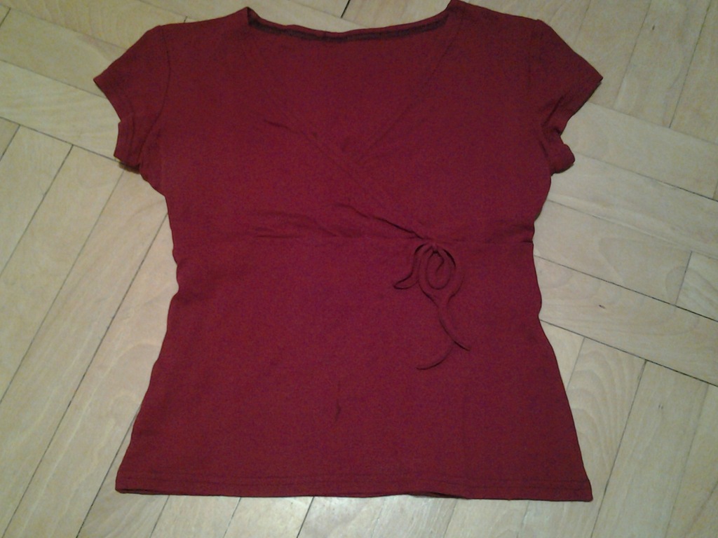 Orsay bordowa bluzka kopertowa w szpic