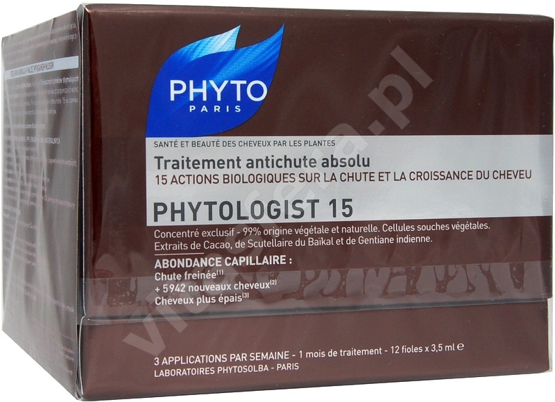PHYTO PHYTOLOGIST 15, wypadanie włosów, 12 ampułek