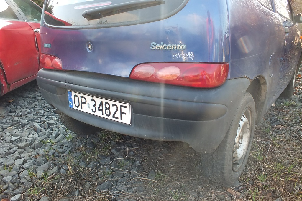 FIAT SEICENTO ZDERZAK TYŁ TYLNY CZARNY ORYG OPOLE