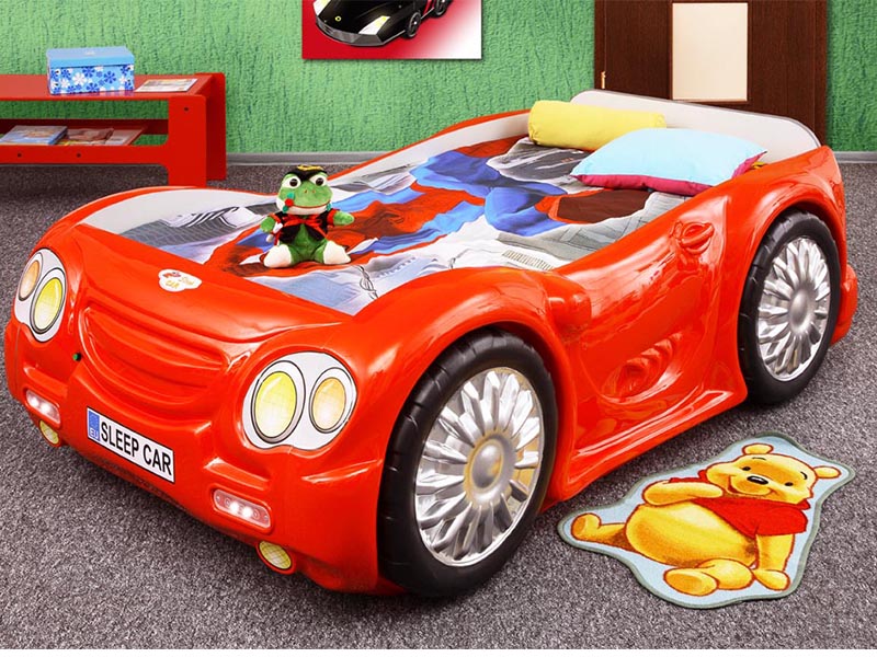 ŁÓŻKO SAMOCHÓD AUTO SLEEP CAR LED PLASTIKO