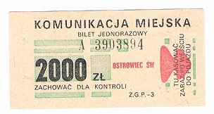 Bilet z Ostrowca Świętokrzyskiego za 2000zł 