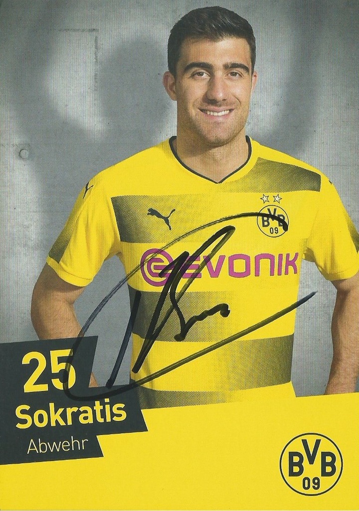 AUTOGRAF SOKRATIS BORUSSIA DORTMUND ORYGINAŁ