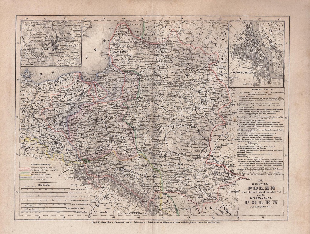 KRÓLESTWO POLSKIE WARSZAWA WILNO MAPA 1850