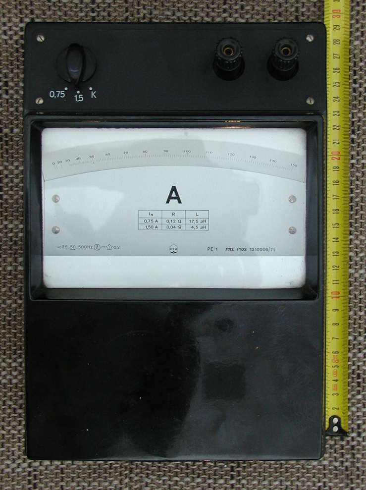 Duży stary Amperomierz z ruchomym lustrem ERA PE-1