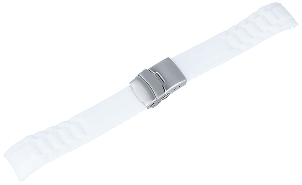 Stylowy PASEK GUMOWY do zegarka 20mm BIAŁY Tanio!