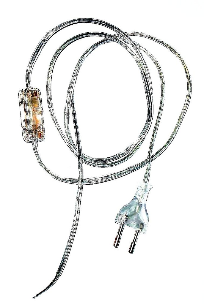 Kabel przewód z wtyczką wyłącznikiem BEZBARWNY 1,5