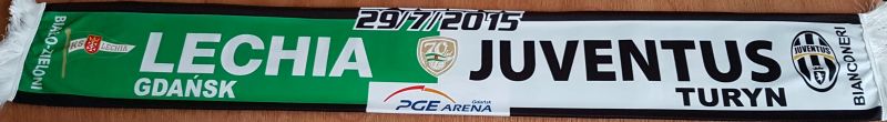 Szalik pamiątkowy Lechia Gdańsk - Juventus Turyn