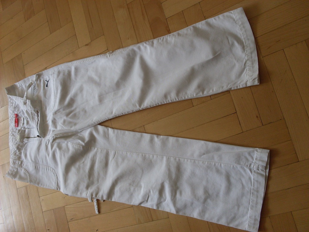 puma spodnie damskie  białe  - proste