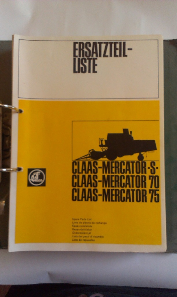 Katalog części Claas Mercator S, 70, 75