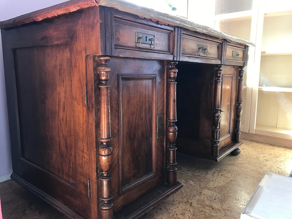 Stare drewniane biurko, bcm