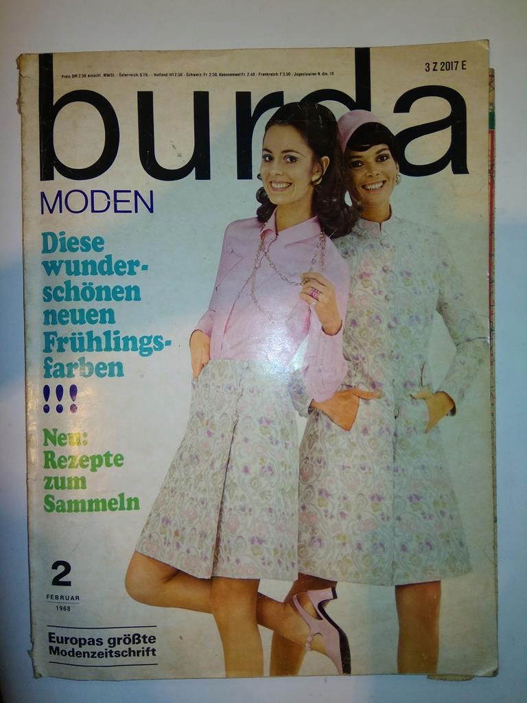Burda Moden 2/1968 (z WYKROJEM)