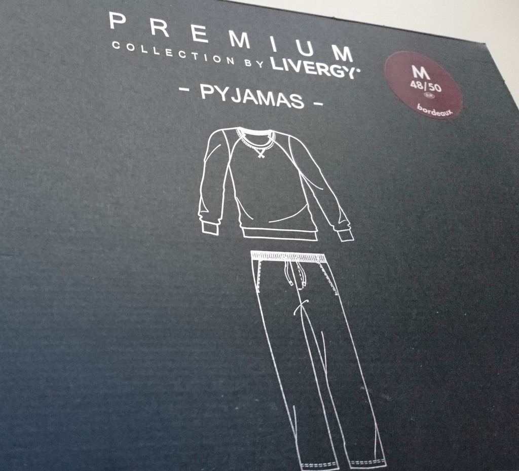 Livergy Premium - M - bordowa męska piżama NOWA