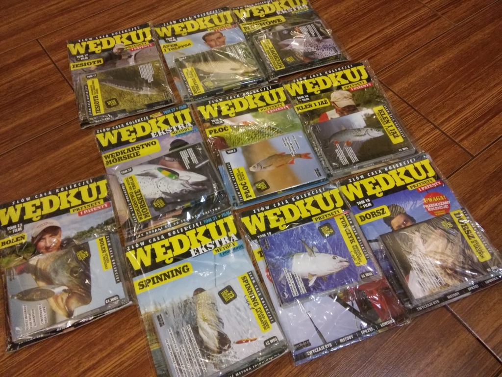 Czasopisma Wędkuj + filmy DVD Nowe  10 sztuk