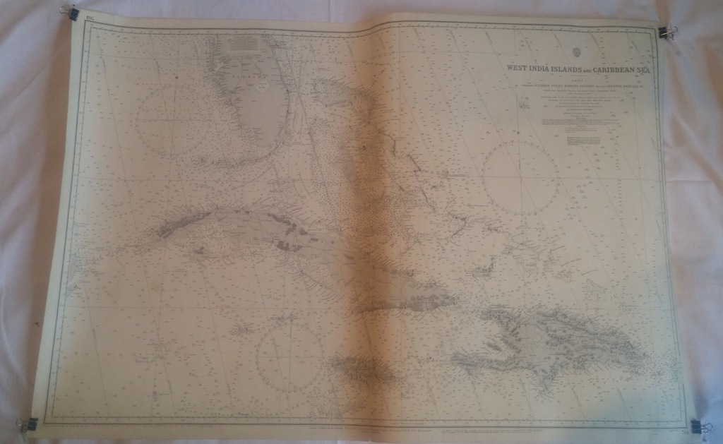 Mapa Indii Zachodnich oraz morza Karaibskiego 1960