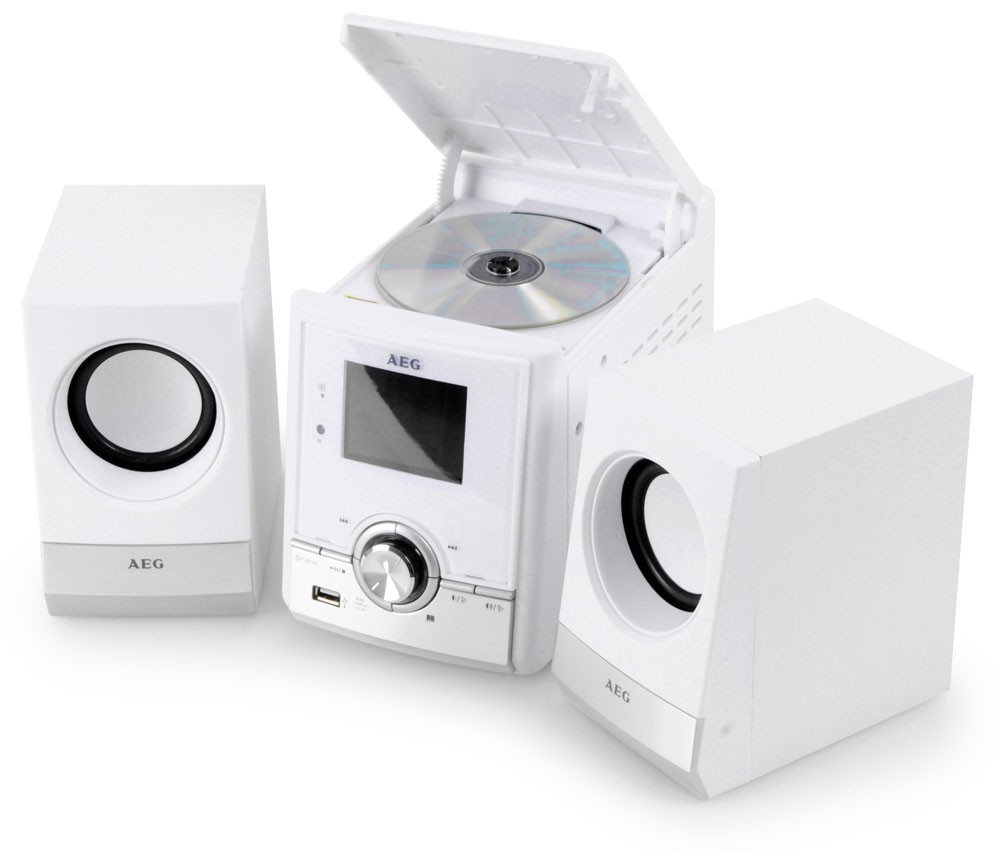 BIAŁA MINIWIEŻA AEG MC 4461 CD MP3 USB Bluetooth