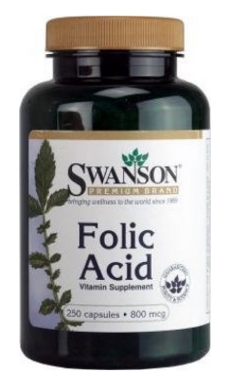 SWANSON FOLIC ACID kwas foliowy 800mcg 250kaps.