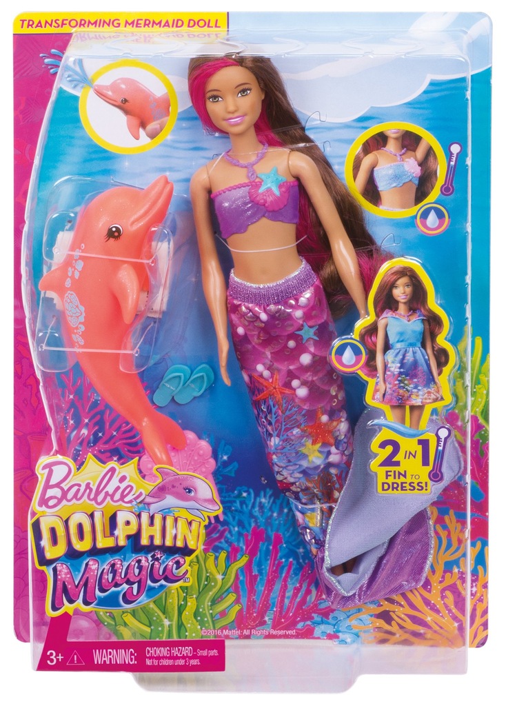 BARBIE FBD64 TAJEMNICZ SYRENKA 2W1 LALKA