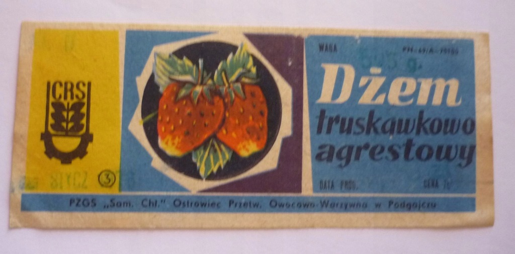 etykieta - PRL - DŻEM OSTROWIEC / PODGAJCZE