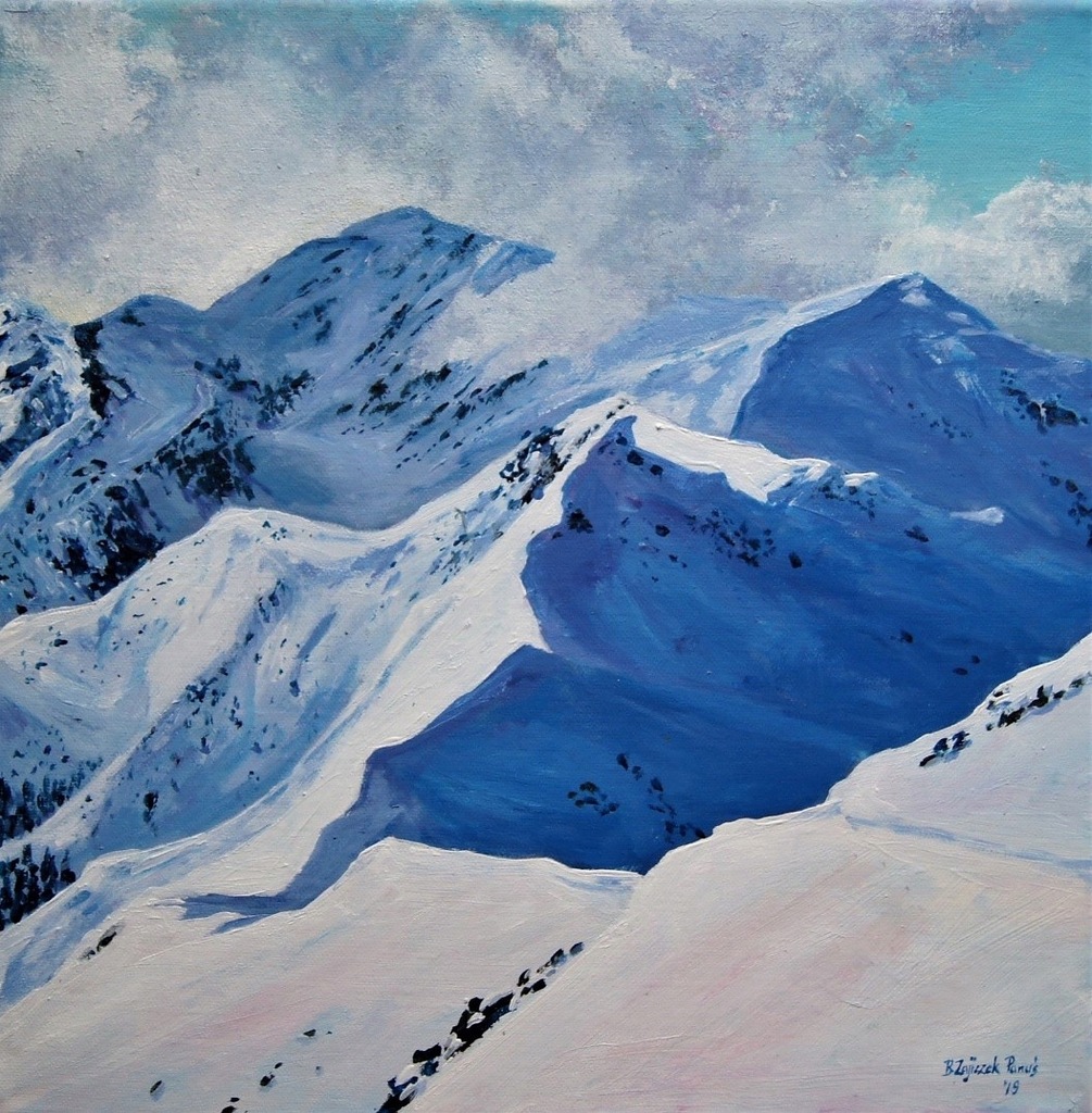 Obraz Czerwone Wierchy zimą pejzaż 40x40 cm Tatry
