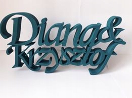 imiona na ślub litery 3D dekoracje ślubne