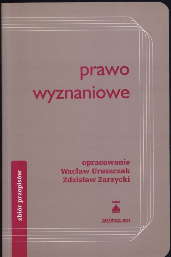 Wacław Uruszczak - Prawo wyznaniowe