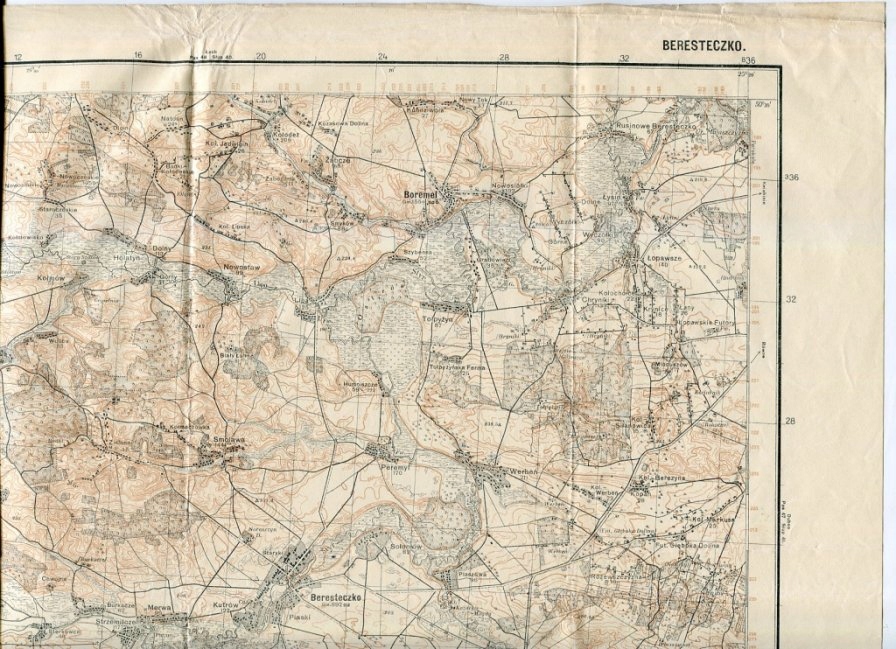 WOŁYŃ / BERESTECZKO :: mapa wojskowa WIG : 1924