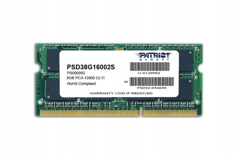 PATRIOT DDR3 8 GB 1600MHZ SIGNATURE SODIMM CL11