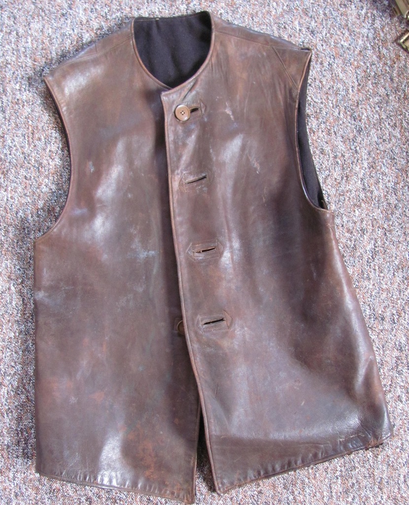 Leather jerkin oryginalny serdak 1945 rok