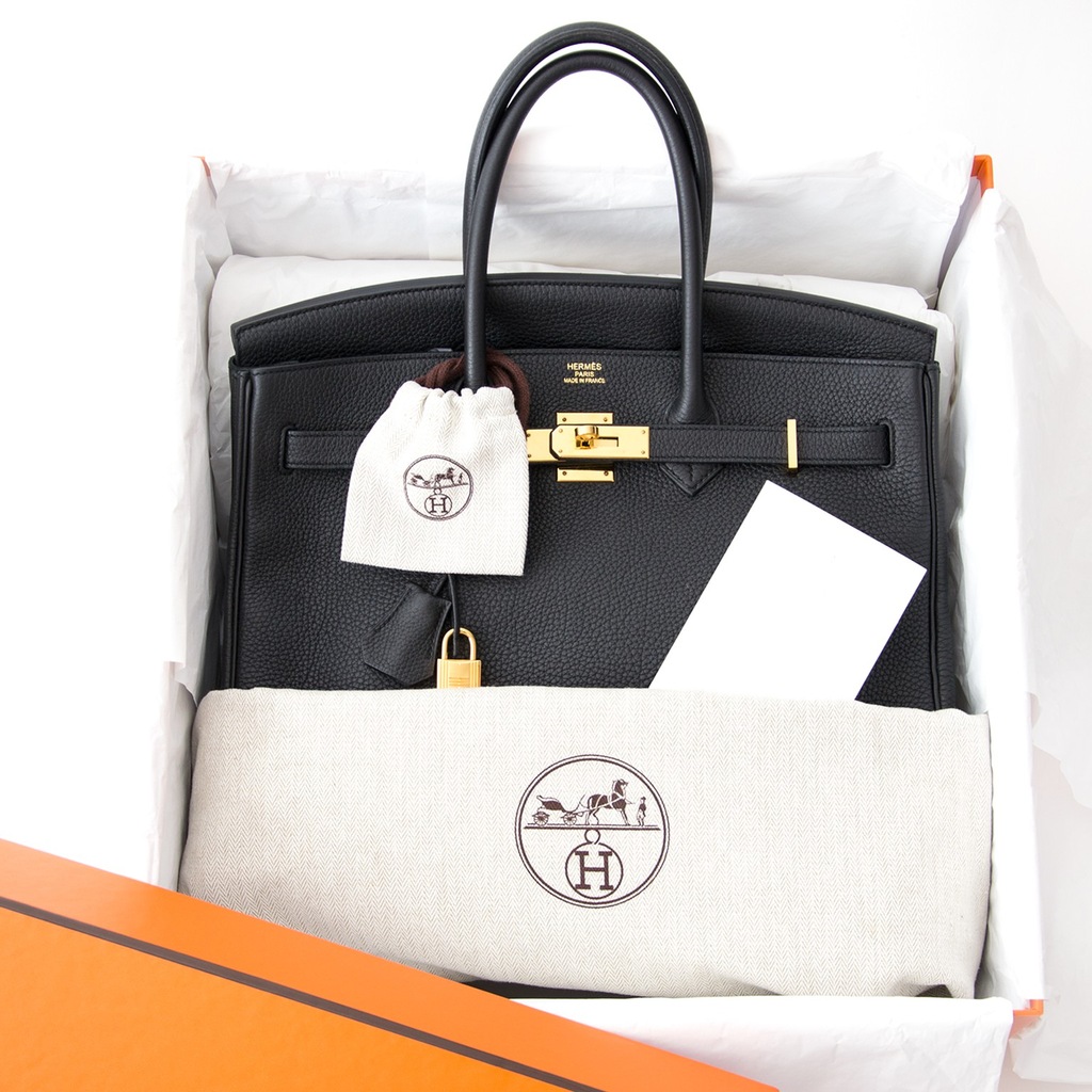 Torebka Hermes Birkin 35 Czarna+Złoto Piękna