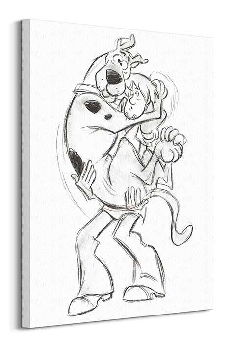 Scooby Doo Szkic - Obraz na płótnie 60x80 cm