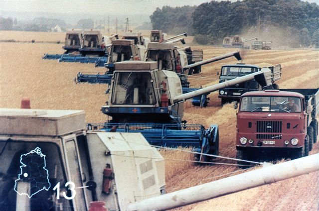 Żniwa w NRD - Kombajn - Samochód IFA - Lata '70/'8