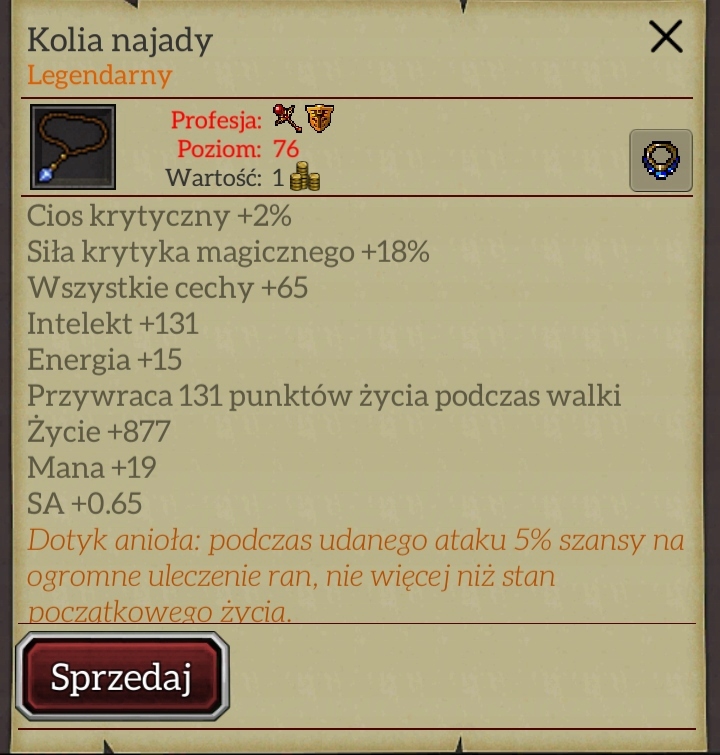 Margonem Kolia Najady świat Telawel