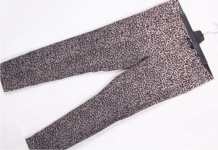 MARC CAIN N5 leopard print spodnie denim wild