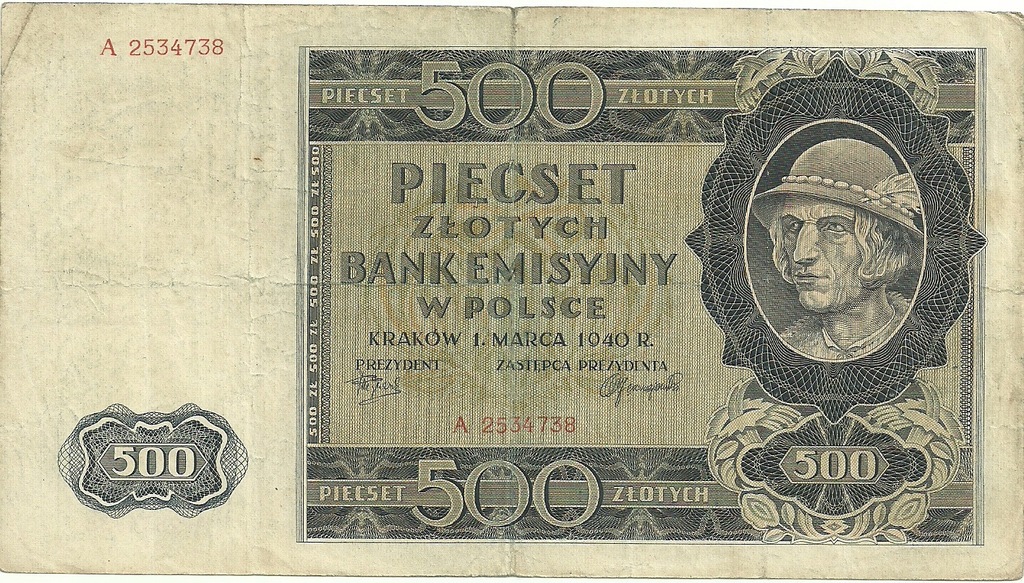500 zł.-1940r.