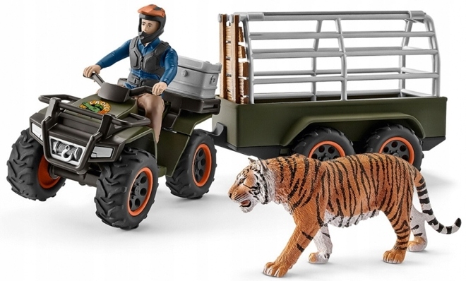 SCHLEICH 42351 QUAD Z PRZYCZEPĄ I STRAŻNIKIEM kład