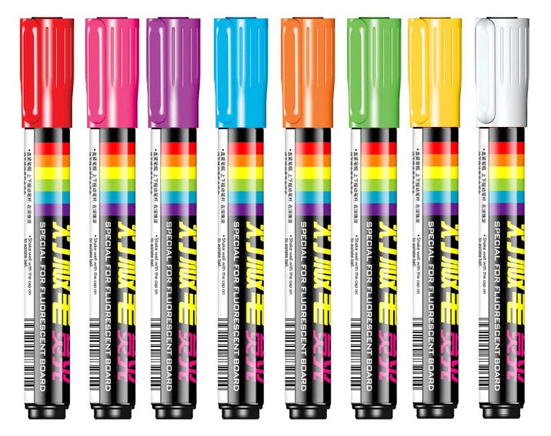 Flamastry fluorescencyjne 6mm pisaki markery LED