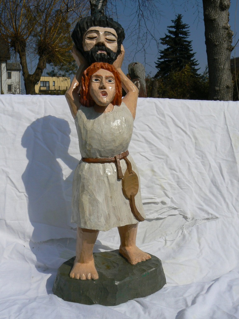 Ile Kamieni Użył Dawid By Pokonać Goliata DAWID z głową GOLIATA RZEZBA LUDOWA G. KRÓL 2014r. - 7277113381