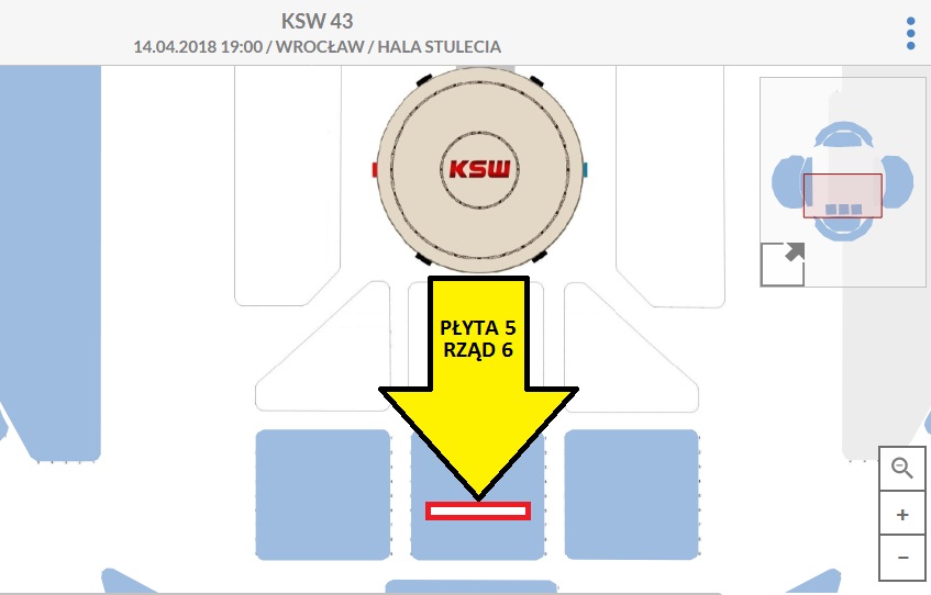 BILET-Y GALA KSW 43 -HALA STULECIA -WROCŁAW -PŁYTA