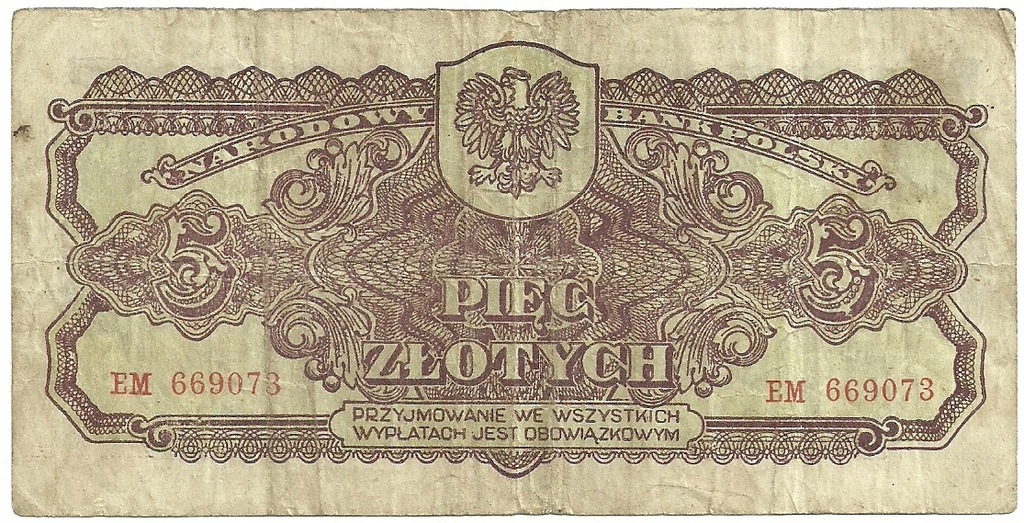 5 ZŁOTYCH-1944r.