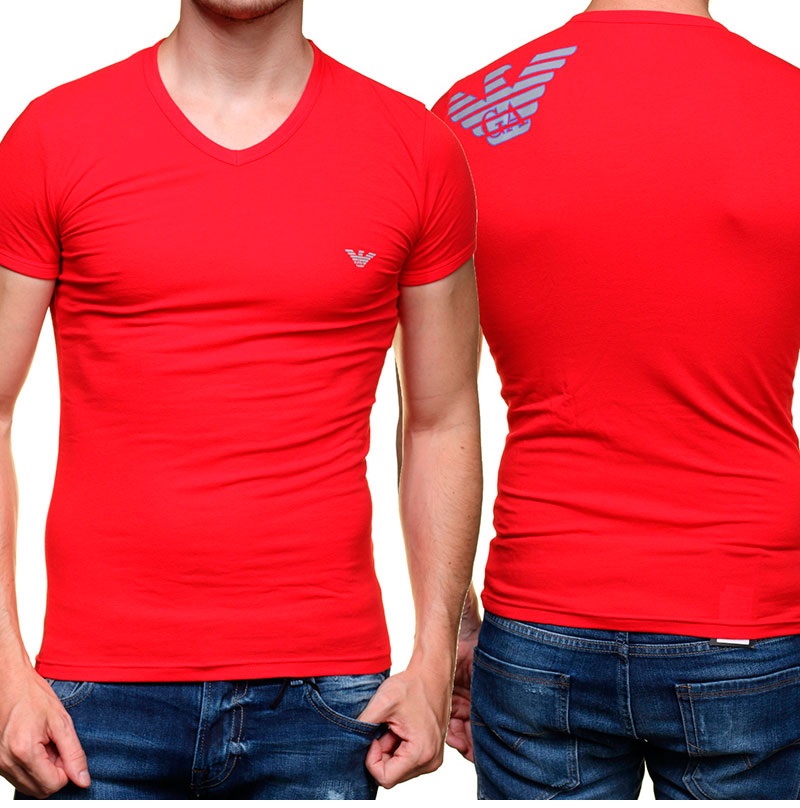 Emporio Armani T-Shirt Koszulka Męska Czerwona M