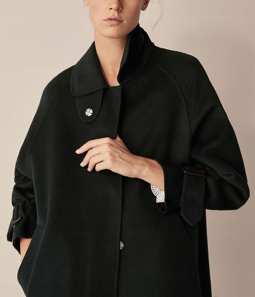 MASSIMO DUTTI S PŁASZCZ WEŁNA OVERSIZE EKSKLUZYWNY