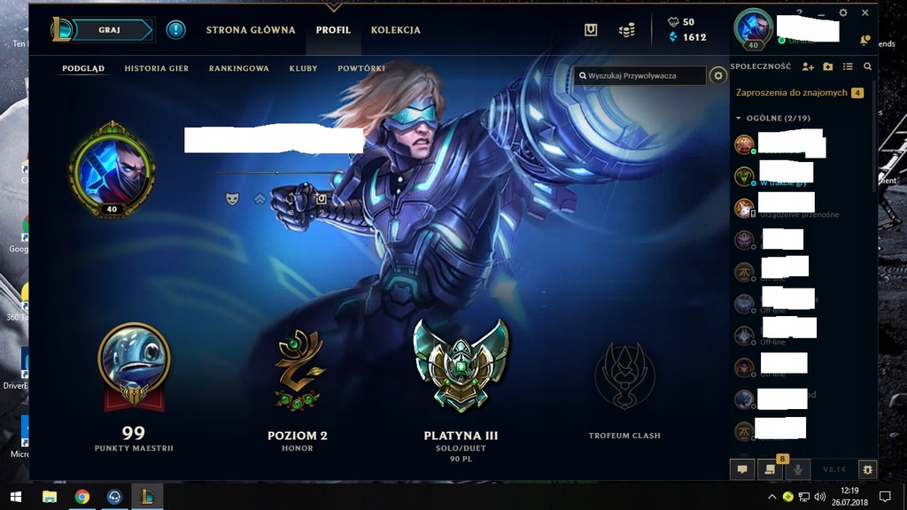 KONTO LEAGUE OF LEGENDS PLATYNA 3 EUNE PULSFIRE EZ
