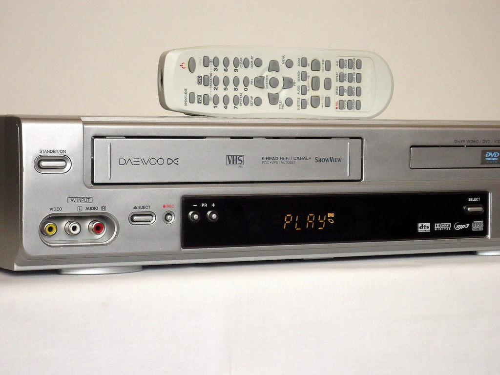 DAEWOO Combo DVDVHS 6GŁOWIC SP/LP Mp3 JPEG PILOT 7283878597
