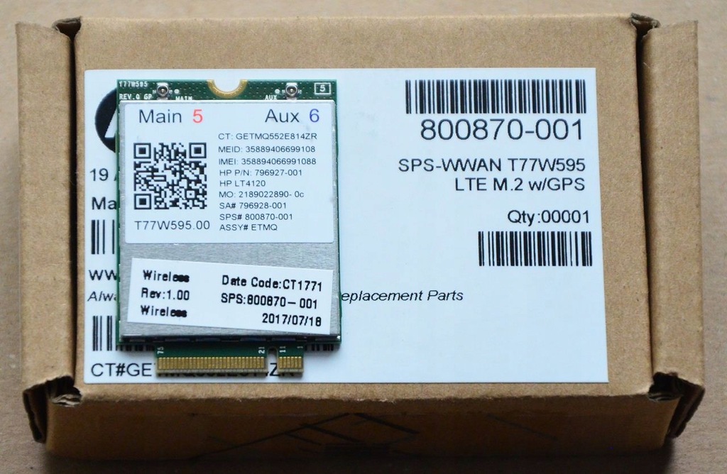 HP Modem WWAN LTE lt4120 LTE/EV-DO/HSPA - N8T16AA