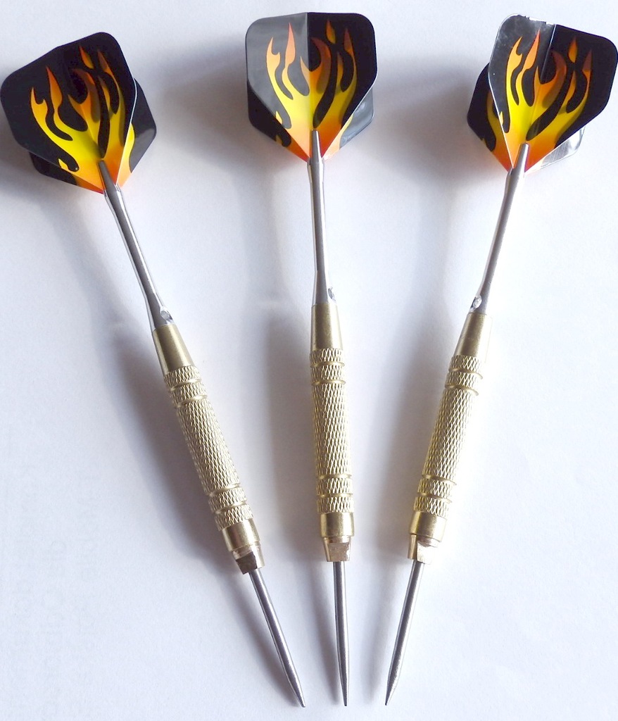 LOTKI RZUTKI METALOWE GROTY OSTRE STEELTIP 3 SZT