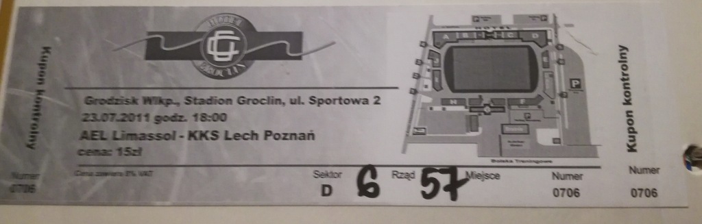 3 bilety Lech Poznań towarzyskie AEL Limassol, HSV