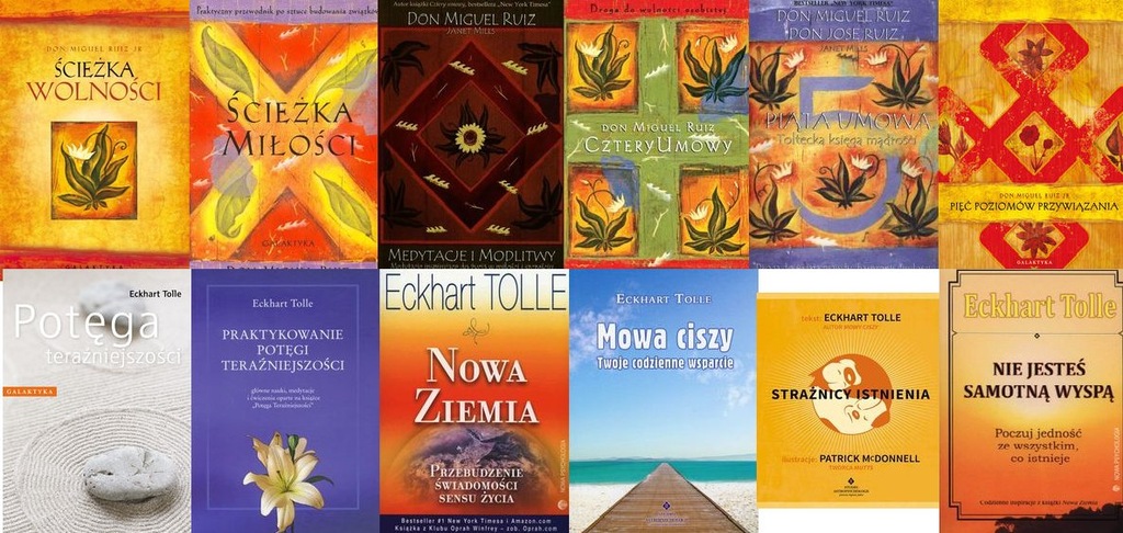 Ruiz Miguel + Tolle Eckhart pakiet 12 książek