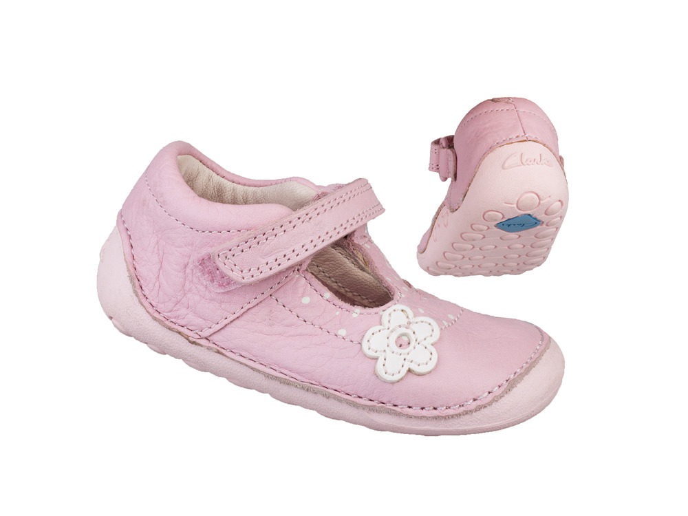 Buty niemowlęce Clarks buciki skórzane różowe 21
