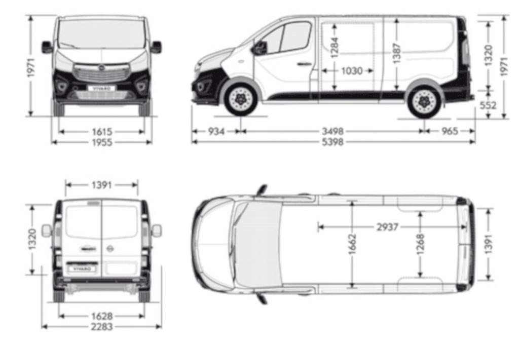 Opel vivaro размеры